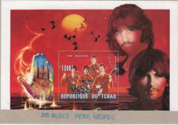 Tchad 1996 BF 62. The Beatles. Bloc Perforé "annulé" Collé Sur Carton Par L´imprimeur Afin De Connaître... - Chanteurs