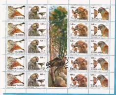 1994X   2647-50  JUGOSLAVIJA FAUNA WWF BIRDS  PROTECTION NATURA  AQUILE 5  STRIPS MNH - Hojas Y Bloques