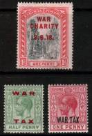 Bahamas SG 97/97 & 101, 1918/1919 War Tax 1/2d & 1d MH* - 1859-1963 Kronenkolonie