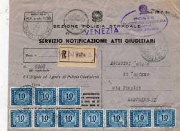 1952  LETTERA   CON ANNULLO  VENEZIA + MESTRINO  PADOVA - Impuestos