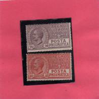 ITALY KINGDOM ITALIA REGNO 1925 POSTA PENUMATICA EFFIGIE RE VITTORIO EMANUELE SERIE COMPLETA MNH - Pneumatische Post