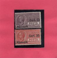 ITALY KINGDOM ITALIA REGNO 1927 POSTA PENUMATICA EFFIGIE RE VITTORIO EMANUELE SERIE COMPLETA MNH - Pneumatische Post