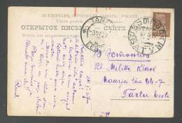 RUSSIA  USSR  GEORGIA   1927  BATUMI  BATUM  TO  ESTONIA POSTCARD  SEVEN SINS - Lettres & Documents