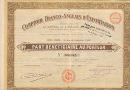 TITRE  -COMPTOIR FRANCO-ANGLAIS  D'EXPORTATION - Industrie