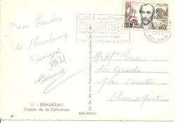 NY&T 1384    STRASBOURG   Vers   SAINTES     Le   15 JUIN1963 - Covers & Documents