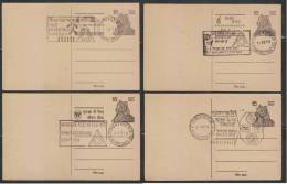 INDIA ROAD SAFETY  4 Different  CANCELLATIONS  15 (P) Postal Stationary Tiger Post Cards  # 42068 Indien Inde - Unfälle Und Verkehrssicherheit