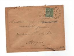 Enveloppe De 1928 De Belle Isle (56) Pour Angers Avec Timbre N°198 Seul, Flamme DAGUIN à Texte, 2 Chiffres - Briefe U. Dokumente