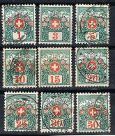 Lote 9 Sellos Tasa SUIZA, Serie Completa Yvert Num 42 - 50, 51 º - Postage Due