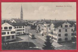 WETZIKON, TEILANSICHT MIT TRAM, HOTEL KRONE, LICHTDRUCK - Wetzikon