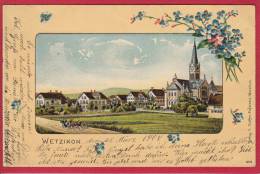 WETZIKON LITHO MIT PRÄGEDRUCK 1907 - Wetzikon