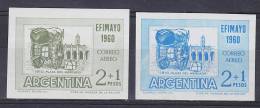 ## Argentina 1960 Airmail Imperf. PROOF Print In Different Colours Of 2 + 1 P EFIMAYO 1960 MH* - Neufs