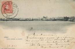 Cadiz Vista Desde La Bahia 120 Hauser Circulada 1901 To Hesdin Pas De Calais - Cádiz