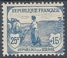 1917-19 FRANCIA PRO ORFANI DI GUERRA 25+15 CENT MH * - FR489 - Ungebraucht