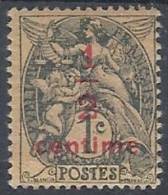 1919 FRANCIA SOPRASTAMPATO 1/2 SU 1 CENT MH * - FR490 - Nuovi