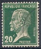 1923-26 FRANCIA USATO LOUIS PASTEUR 20 CENT - FR493-3 - 1922-26 Pasteur