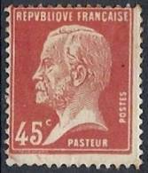 1923-26 FRANCIA LOUIS PASTEUR 45 CENT SENZA GOMMA - FR494 - 1922-26 Pasteur