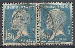 1923-26 FRANCIA USATO LOUIS PASTEUR 1,50 F COPPIA - FR495-6 - 1922-26 Pasteur