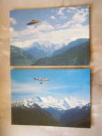 CH - Eiger Mönch - Delta Flieger - Vol Libre     2 Postcards   D79045 - Parachutting