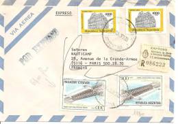 N°Y&T 1138+1216 BUENOS AIRES  Vers   FRANCE     Le   10 JUILLET1980 - Storia Postale