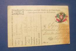 CARTOLINA POSTALE  IN FRANCHIGIA  -  STEMMA BANDIERE   I GUERRA    VIAGGIATA 30-.3.1918  (14) - Franchise