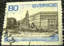 Sweden 1971 Buildings And Boat 80ore - Used - Oblitérés