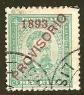 Portugal 1893, 10r Provisoire Obl., Cat $20 (SN 876) - Gebruikt