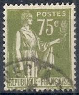 1932-33 FRANCIA USATO TIPO PACE 75 CENT - FR512-3 - 1932-39 Vrede