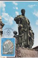 Carte Maximum MONACO N°Yvert  1123 (ST JEAN BOSCO) Obl Sp Ill 1er Jour Sur Carte Italienne (Statue à Turin) - Maximumkaarten