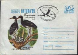 Romania-Postal Stationery Envelope 1989- Black Stork;cigogne Noire;Schwarzstorch - Storchenvögel