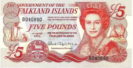 FALKLAND ISLANDS 5 POUNDS RED QEII HEAD FRONT BUILDINGS CHURCH BACK DATED 14-06-2005 UNC P.NEW READ DESCRIPTION!!!!! - Islas Malvinas