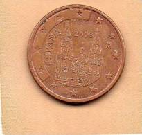 PIECE DE 5 CENT D' EURO ESPAGNE 2008 - Spagna