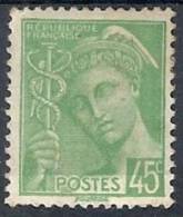 1938-41 FRANCIA TESTA DI MERCURIO 45 CENT MH * - FR532 - 1938-42 Mercurio