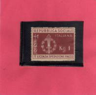 ITALIA REGNO LUOGOTENENZA 1944 FRANCHIGIA MILITARE EMISSIONI DELLA RSI 1 KG MNH - Fiscales