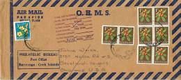 1 C Karaka X 8, 3 C Purangi Flowers On Misaddressed  OHMS Cover To USA - Covers & Documents