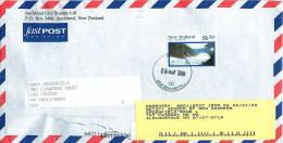 $1.50  Fox Glacier Single  On Redirected Air Letter To USA - Storia Postale