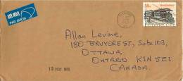 58 C Christchurch Tramway   Single     On Air Letter To Canada - Lettres & Documents