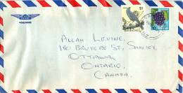 $1 Bird Definitive, 10 C Grapes    On Air Letter To Canada - Cartas & Documentos