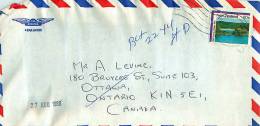 80 C Wainui Bay Single  On Air Letter To Canada - Lettres & Documents