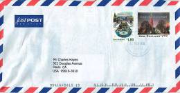 $1.00 Wintergarden, Auckland, $1.00 Christchurch  On Air Letter To Canada - Cartas & Documentos