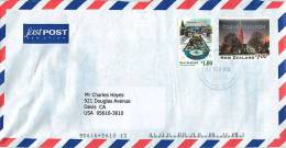 $1.00 Wintergarden, Auckland, $1.00 Christchurch  On Air Letter To Canada - Briefe U. Dokumente