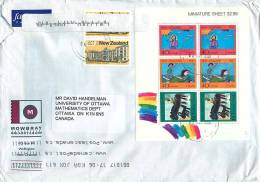 1987 Health Stamps Souvenir Sheet  On Air Letter To Canada - Covers & Documents