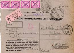 1952  LETTERA RACCOMANDATA CON ANNULLO   VICENZA - Impuestos