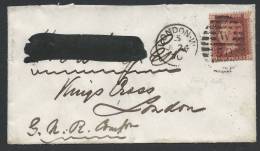 Penny Red Looks Like Plate 138 On Envelope Postmarked London WC  Ju 24 1870 Roughly Opened - Storia Postale