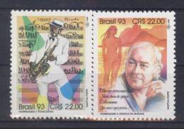 Brasil 1993 YT2138-39 **  Compositores: Pixinguinha, Vinicius De Moraes. Celebridades, Musica, Saxofon, Pentagrama - Unused Stamps