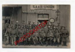 SARRE-UNION-GARE-SOLDATS-CARTE PHOTO Allemande-Guerre-14-18-1WK-FRANCE-67-FRANKREICH-MILITAIRE-Militaria-Feldpost- - Sarre-Union