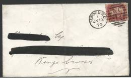 Penny Red Looks Like Plate 137 On Envelope Postmarked London WC  JY 12 1870 Has Been Folded - Cartas