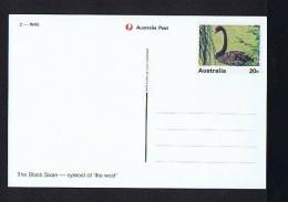 Sp20xx AUSTRALIE Postal Stationery Canards Birds Oiseaux Animaux Animal Faune Ducks Black Swan Symbol Of "the West" - Canards