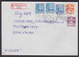 ## Denmark Registered Recommandée Einschreiben KØBENHAVN N. 493 Label 1977 Cover Brief To VALBY - Storia Postale