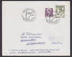 Greenland SDR. STRØMFJORD 1. Helikopter Flyvning 1st Flight Premier Vol Erstflug 1965 Cover RETUR To VIRUM (2 Scans) - Lettres & Documents