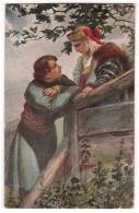 ILLUSTRATORS S. SOLOMKO "AT THE FENCE" T.S.N. R.M. Nr. 181 OLD POSTCARD 1913. - Solomko, S.